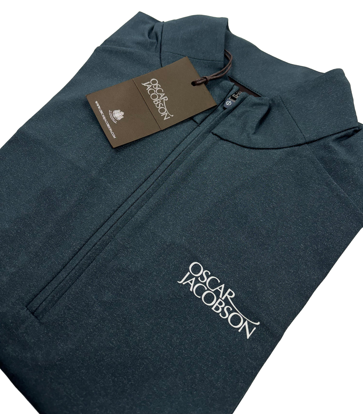 Oscar Jacobson Lawton Tour Marl 1/4 Zip Pullover - China Blue Marl