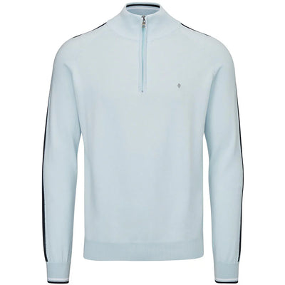 Oscar Jacobson Repton Pin 1/4 Zip Pullover - Cool Blue - Made in Italy 🇮🇹