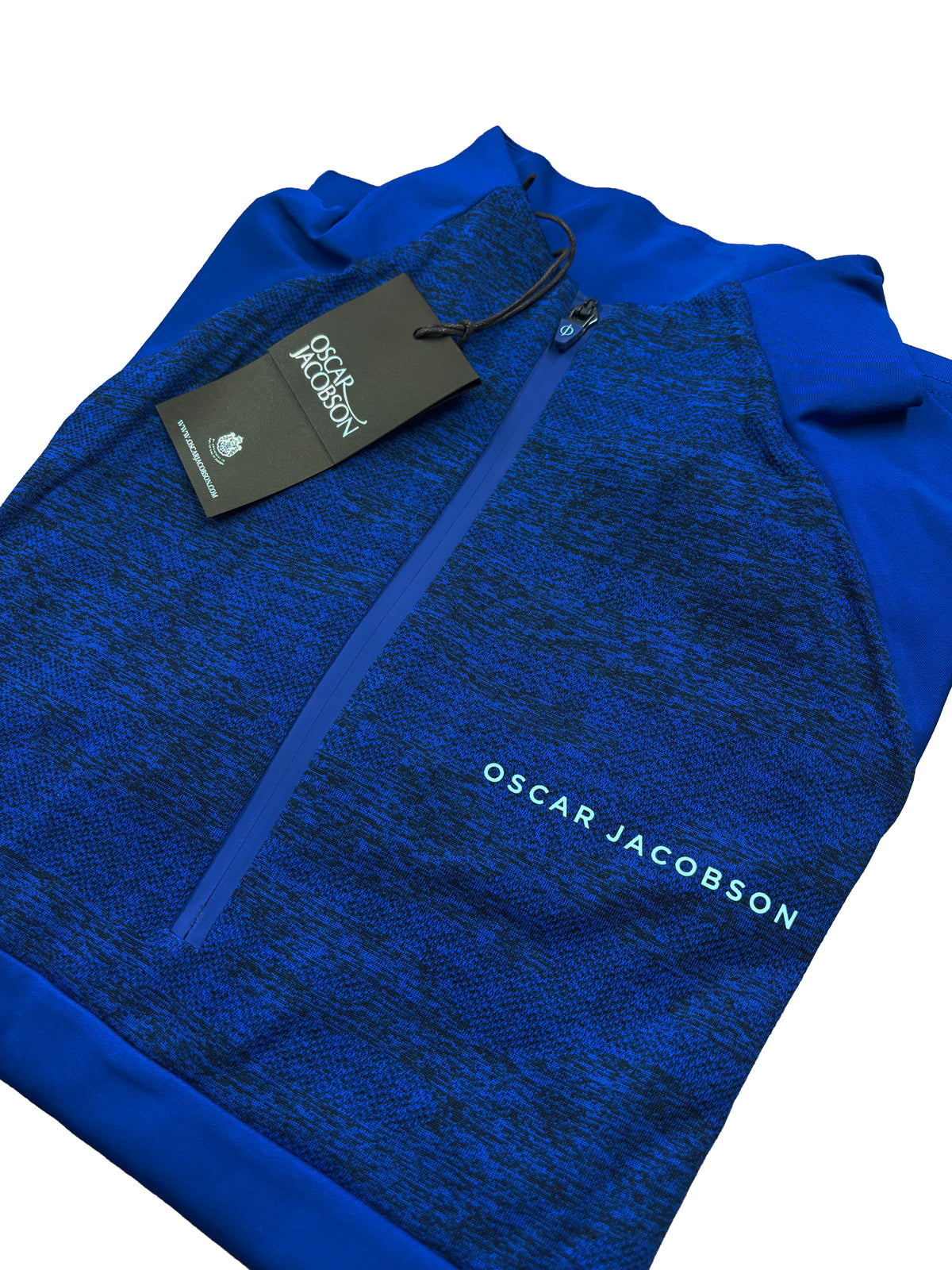 Oscar Jacobson Lexington Tour Heathered 1/4 Zip Pullover - Electric Blue