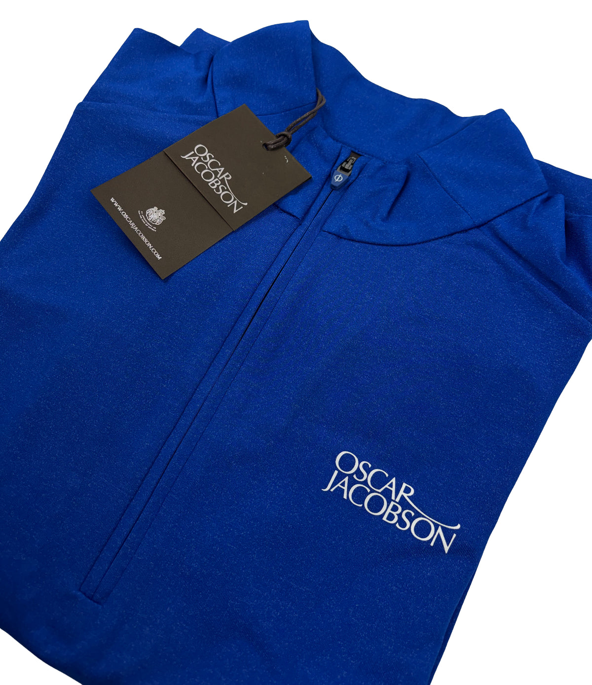 Oscar Jacobson Lawton Tour Marl 1/4 Zip Pullover - Electric Blue Marl