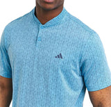Adidas Blade Neck Sport Stripe Golf Polo Shirt - Blue