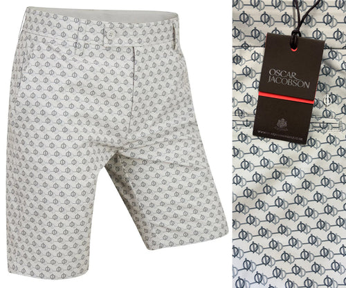 Oscar Jacobson Dunbar Pattern Performance Golf Shorts - Lunar Grey