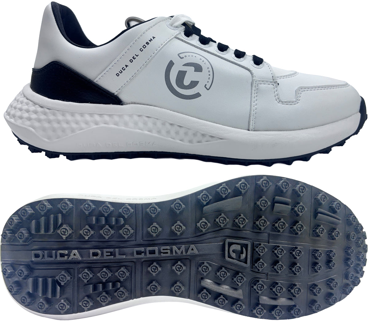 Duca Del Cosma Novara Spikeless Golf Shoes - SAMPLE - White / Black / Black