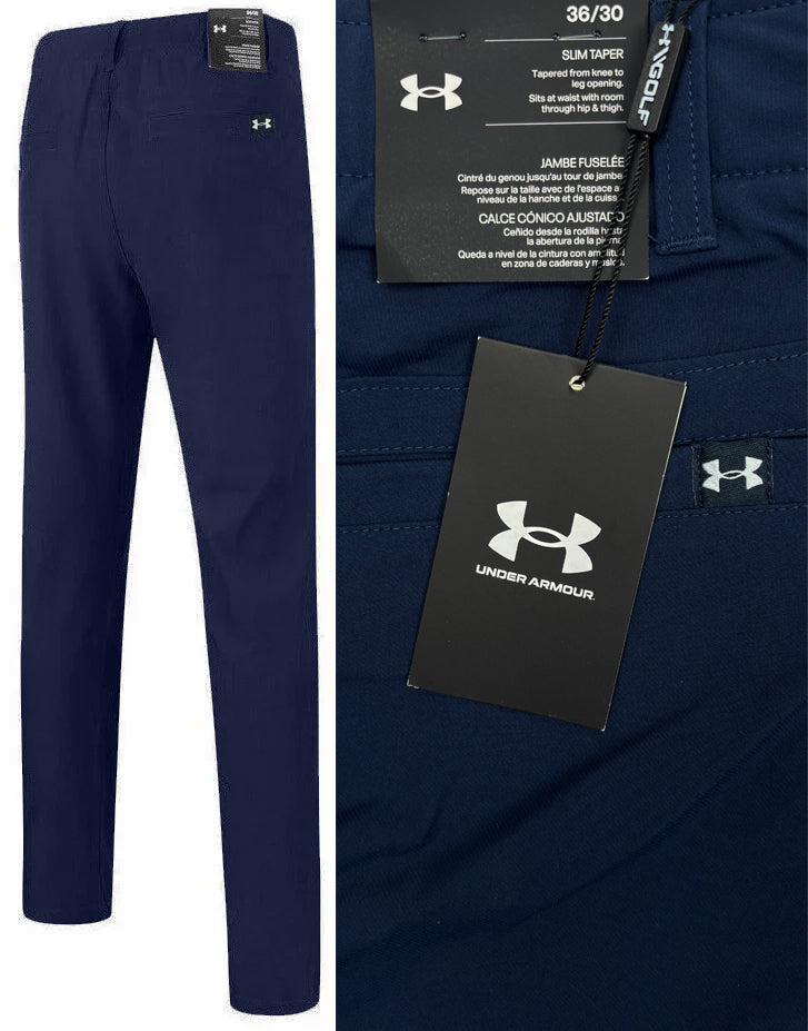Under Armour EU Tech SLIM Tapered Golf Trousers Navy – Glyde Golf