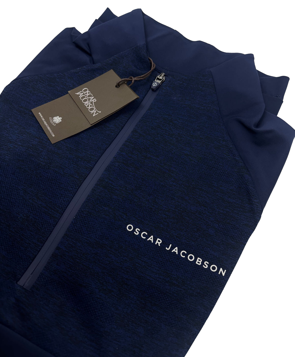 Oscar Jacobson Lexington Tour Heathered 1/4 Zip Pullover - Navy