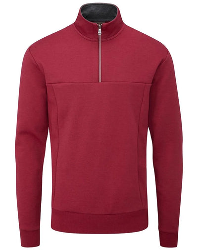 Oscar Jacobson Hawkes 1/4 Zip Pullover - Dark Red