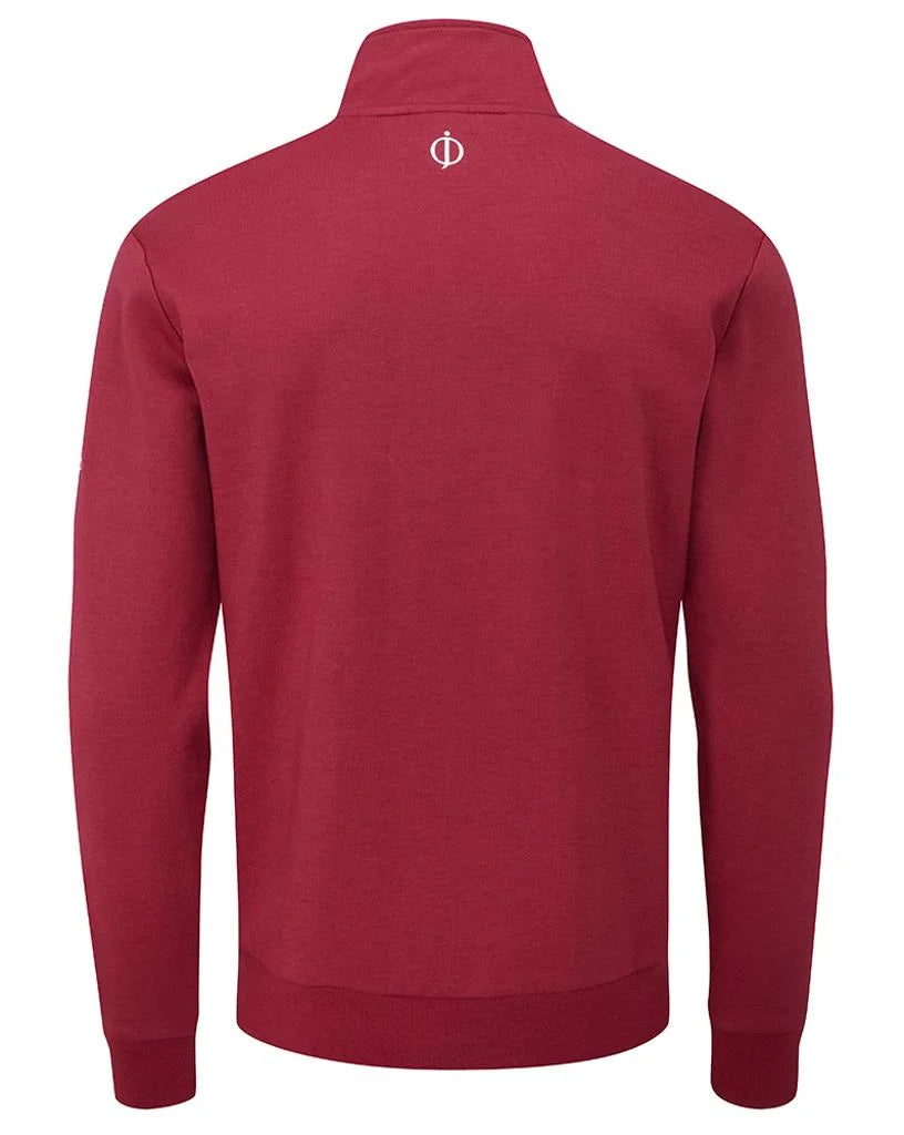 Oscar Jacobson Hawkes 1/4 Zip Pullover - Dark Red