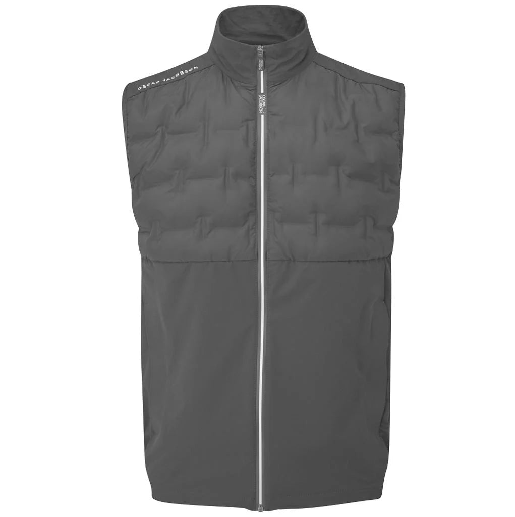 Oscar Jacobson Quinn Full Zip Sleeveless Padded Gilet - Pewter Grey