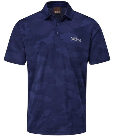 Oscar Jacobson Sceneway Tour Patterned Polo Shirt - Navy
