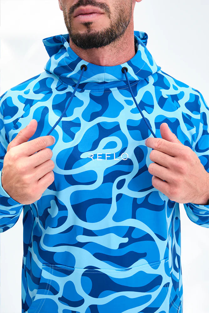 Reflo Chelan Graphic Print Golf Hoodie - Blue Ocean