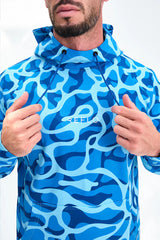 Reflo Chelan Graphic Print Golf Hoodie - Blue Ocean