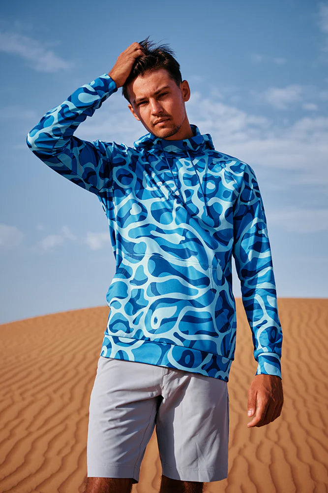 Reflo Chelan Graphic Print Golf Hoodie - Blue Ocean