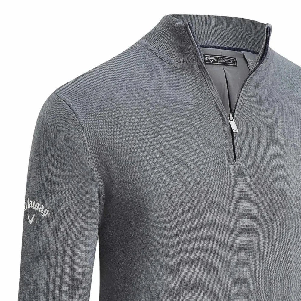 Callaway Golf Windstopper 1/4 Zip Lined Sweater - Quiet Shade Grey