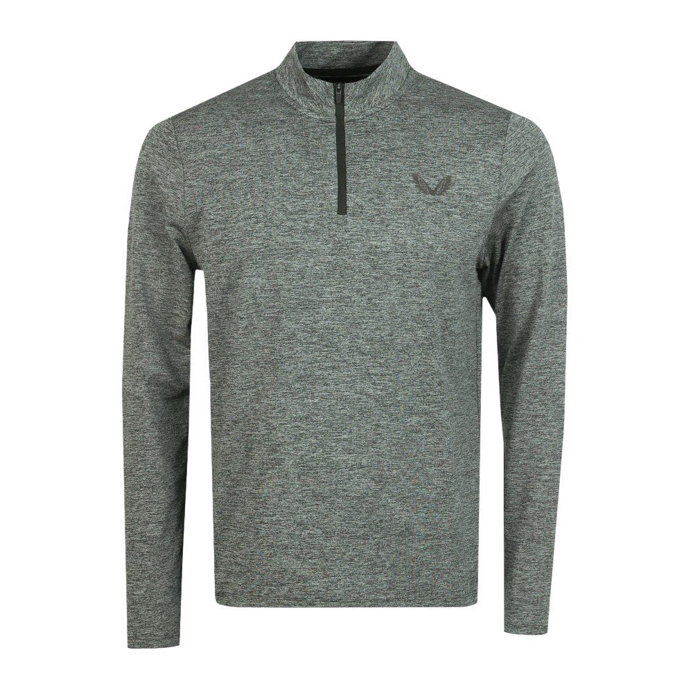 Castore Pro Tek Marl Next To Skin 1/4 Zip Midlayer - Sage Green