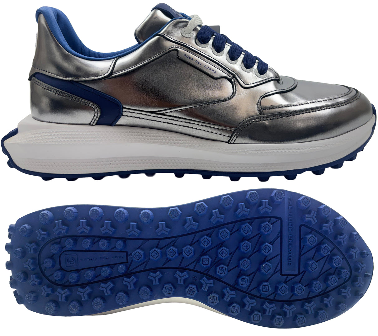 Duca Del Cosma Davanti Spikeless Golf Shoes - SAMPLE - Silver Mirror