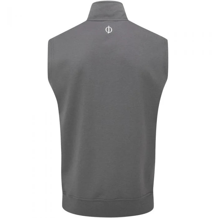 Oscar Jacobson Hawkes Sleeveless 1/4 Zip Pullover Vest - Charcoal