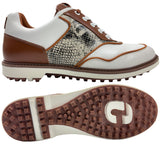Duca Del Cosma Verezzo Spikeless Golf Shoes - SAMPLE - White / Snake