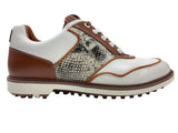 Duca Del Cosma Verezzo Spikeless Golf Shoes - SAMPLE - White / Snake