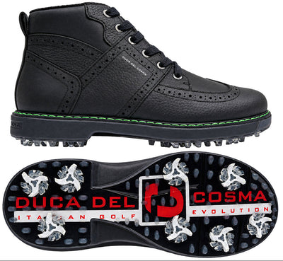 Duca Del Urbino Spikeled Winter Golf Boots Shoes - SAMPLE - Black