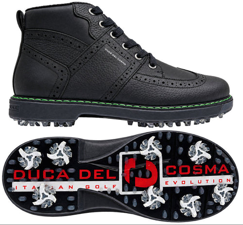 Duca Del Urbino Spikeled Winter Golf Boots Shoes - SAMPLE - Black