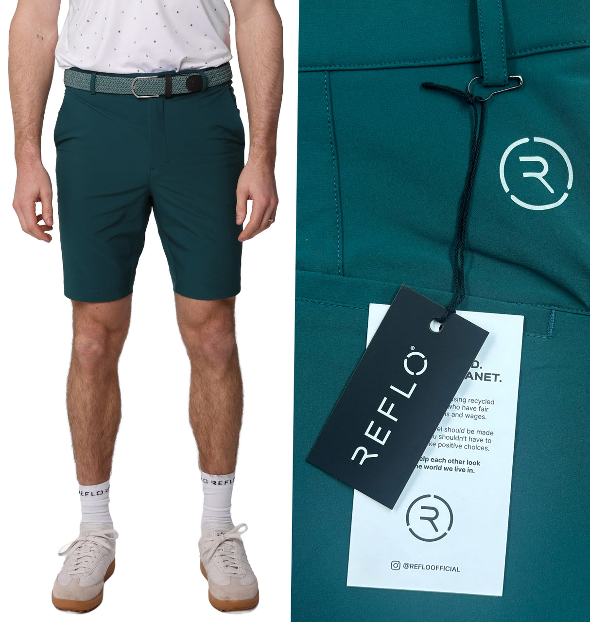 Reflo Icarian 2.0 Performance Tech Golf Shorts - Warm Green