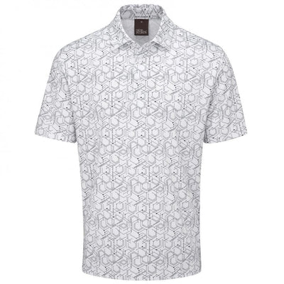 Oscar Jacobson Hollow Pattern Polo Shirt - White