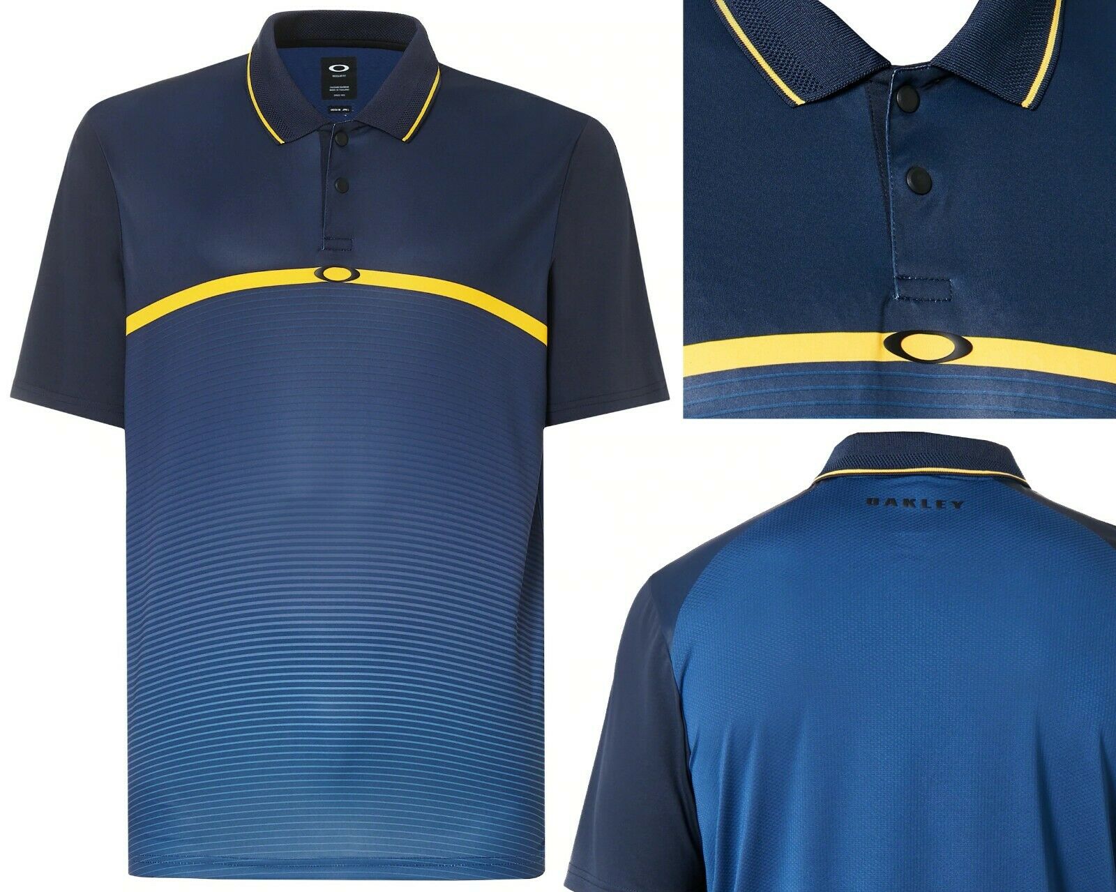 Oakley Ellipse Graphic Polo Shirt Dark Blue Navy Glyde Golf