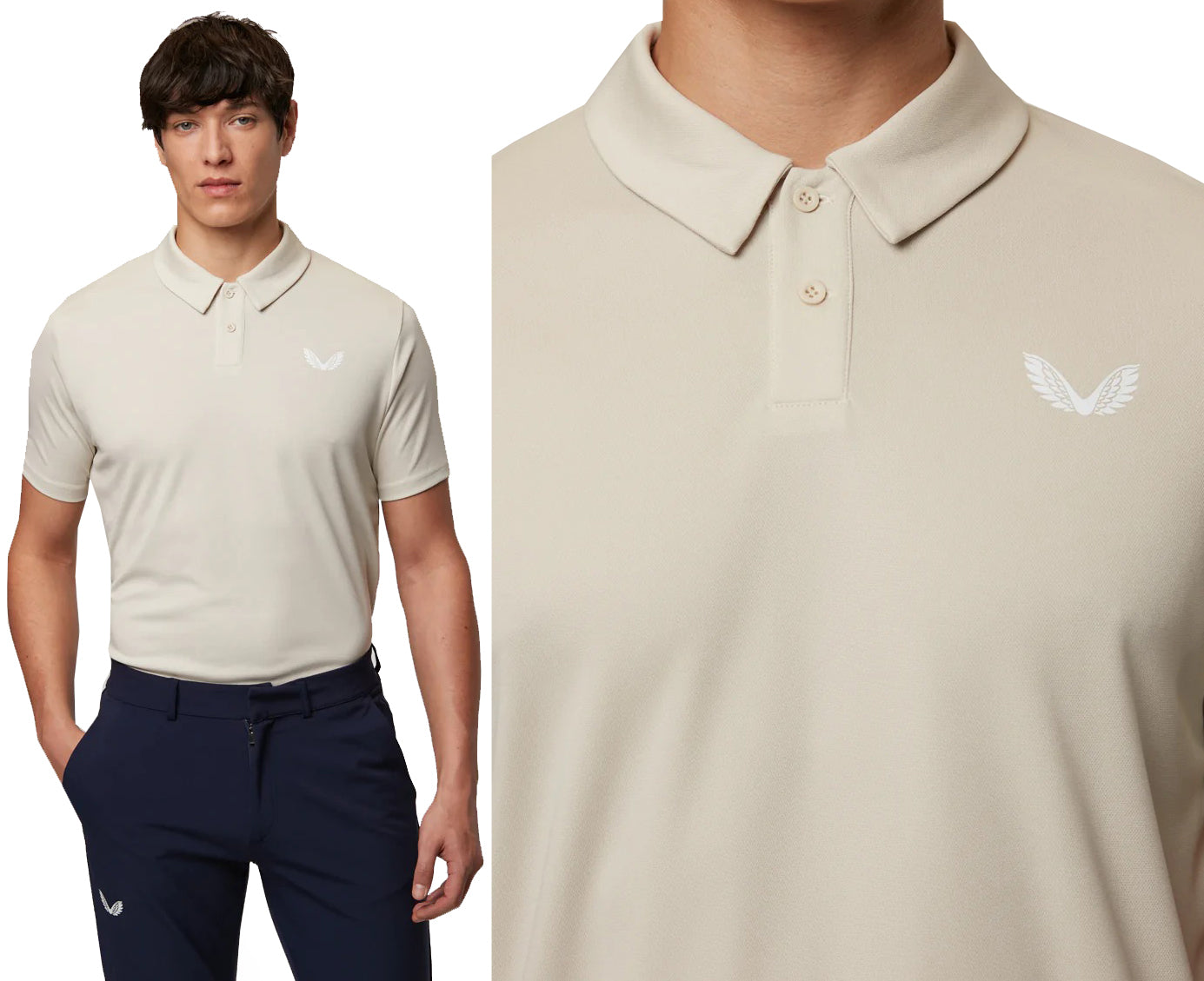 Castore Golf Tota Performance Polo Shirt - Stone